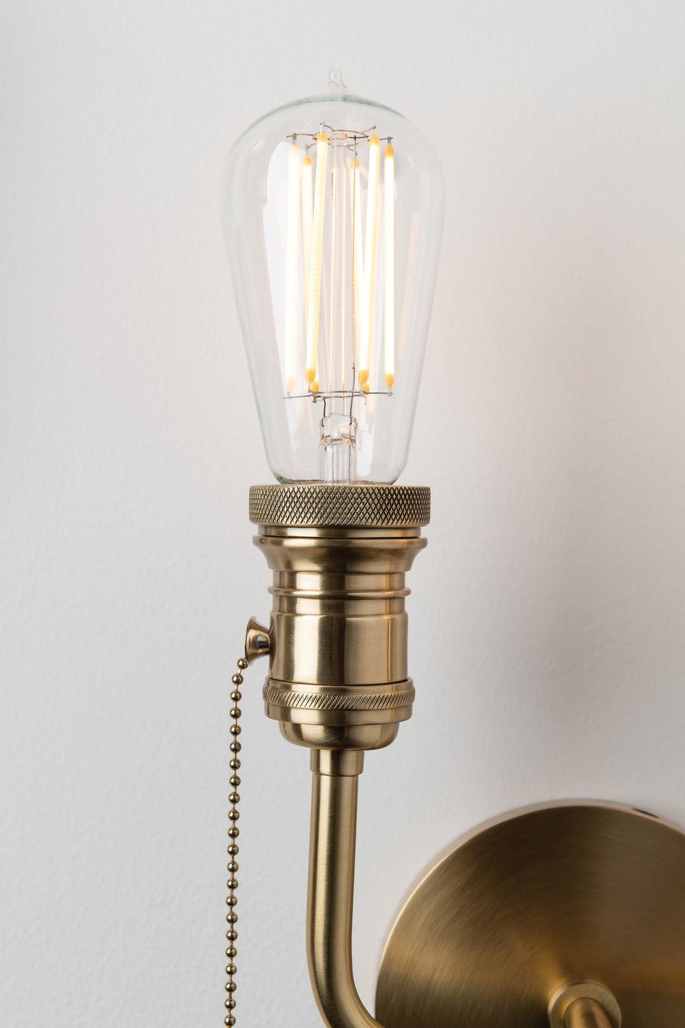 Steel Arm with Pull Chain Switch 2 Light Wall Sconce - LV LIGHTING