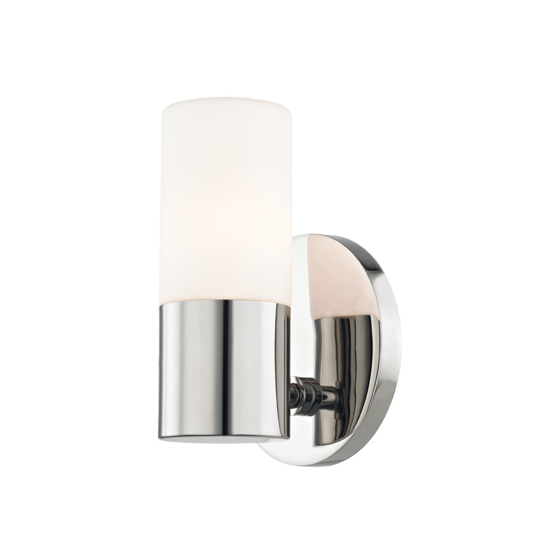 Steel Frame with Opal Matte Cylindrical Glass Shade Wall Sconce