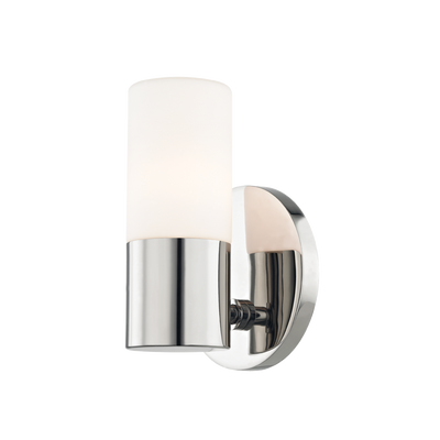 Steel Frame with Opal Matte Cylindrical Glass Shade Wall Sconce