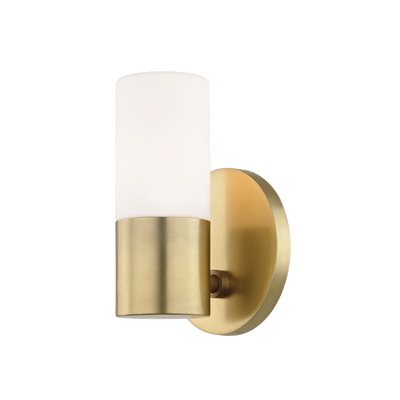 Steel Frame with Opal Matte Cylindrical Glass Shade Wall Sconce