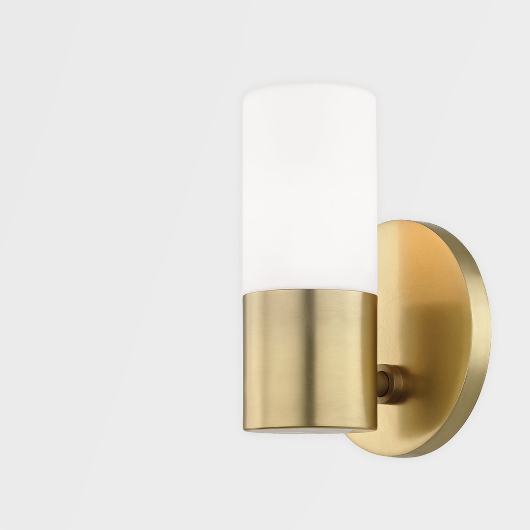 Steel Frame with Opal Matte Cylindrical Glass Shade Wall Sconce