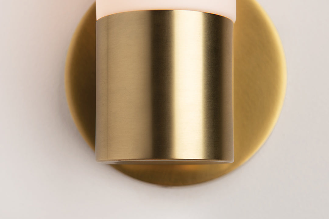 Steel Frame with Opal Matte Cylindrical Glass Shade Wall Sconce