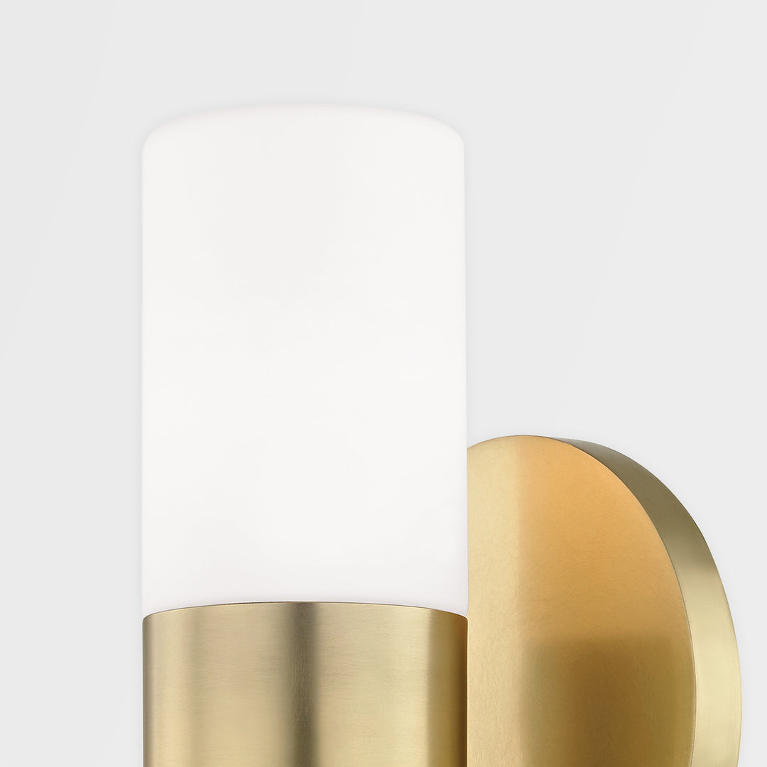 Steel Frame with Opal Matte Cylindrical Glass Shade Wall Sconce