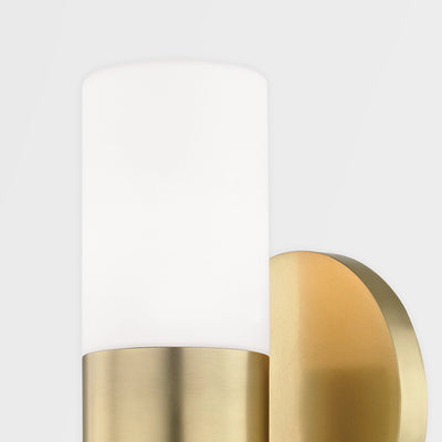 Steel Frame with Opal Matte Cylindrical Glass Shade Wall Sconce