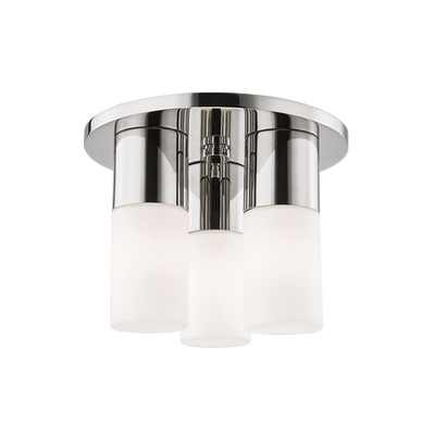 Steel Frame with Opal Matte Cylindrical Glass Shade Flush Mount