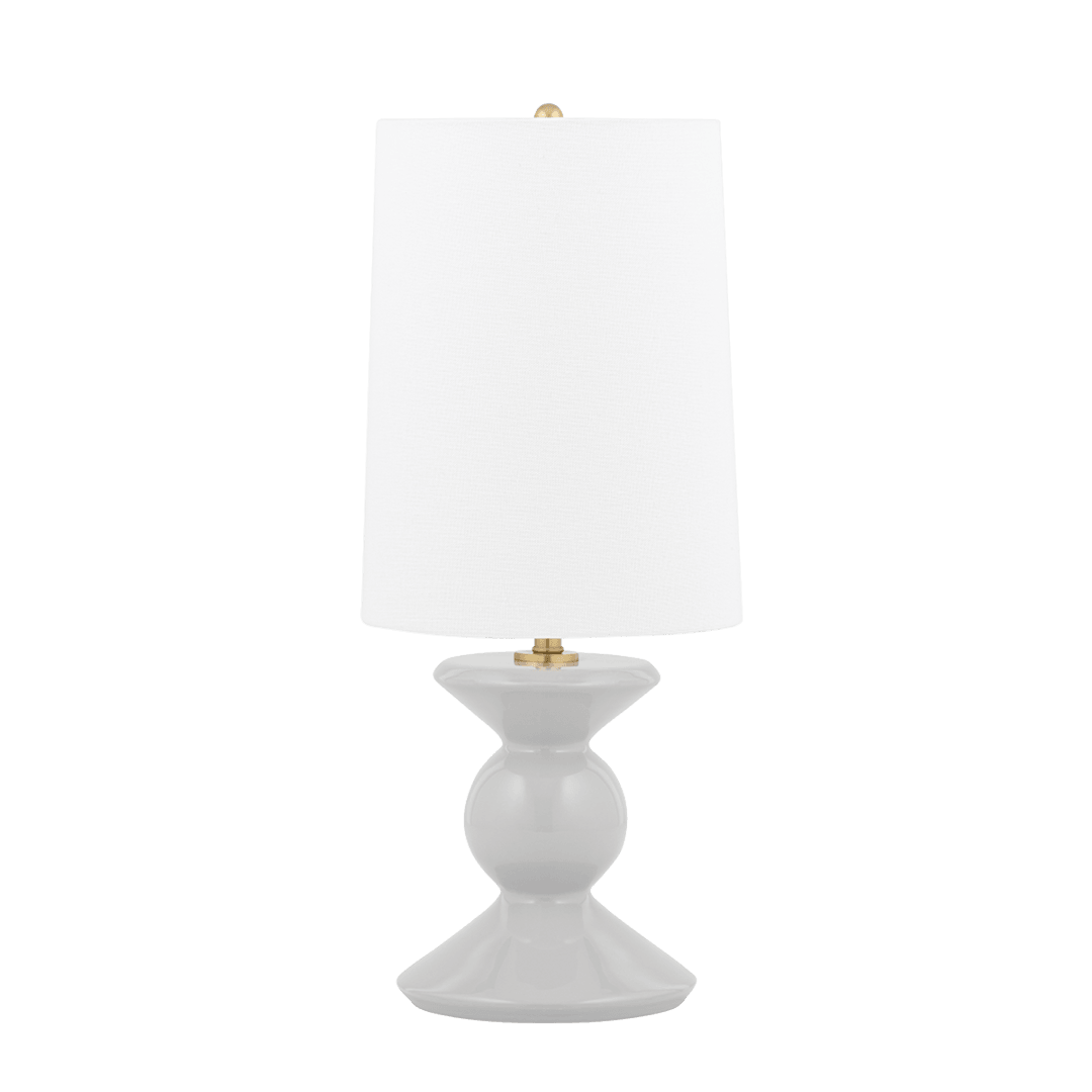 Gary Ceramic Base with Belgian Linen Shade Table Lamp - LV LIGHTING
