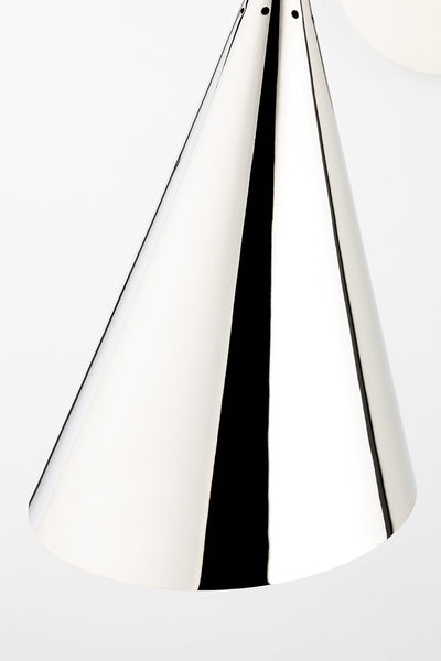 Steel Curve Arm with Conical Shade Wall Sconce
