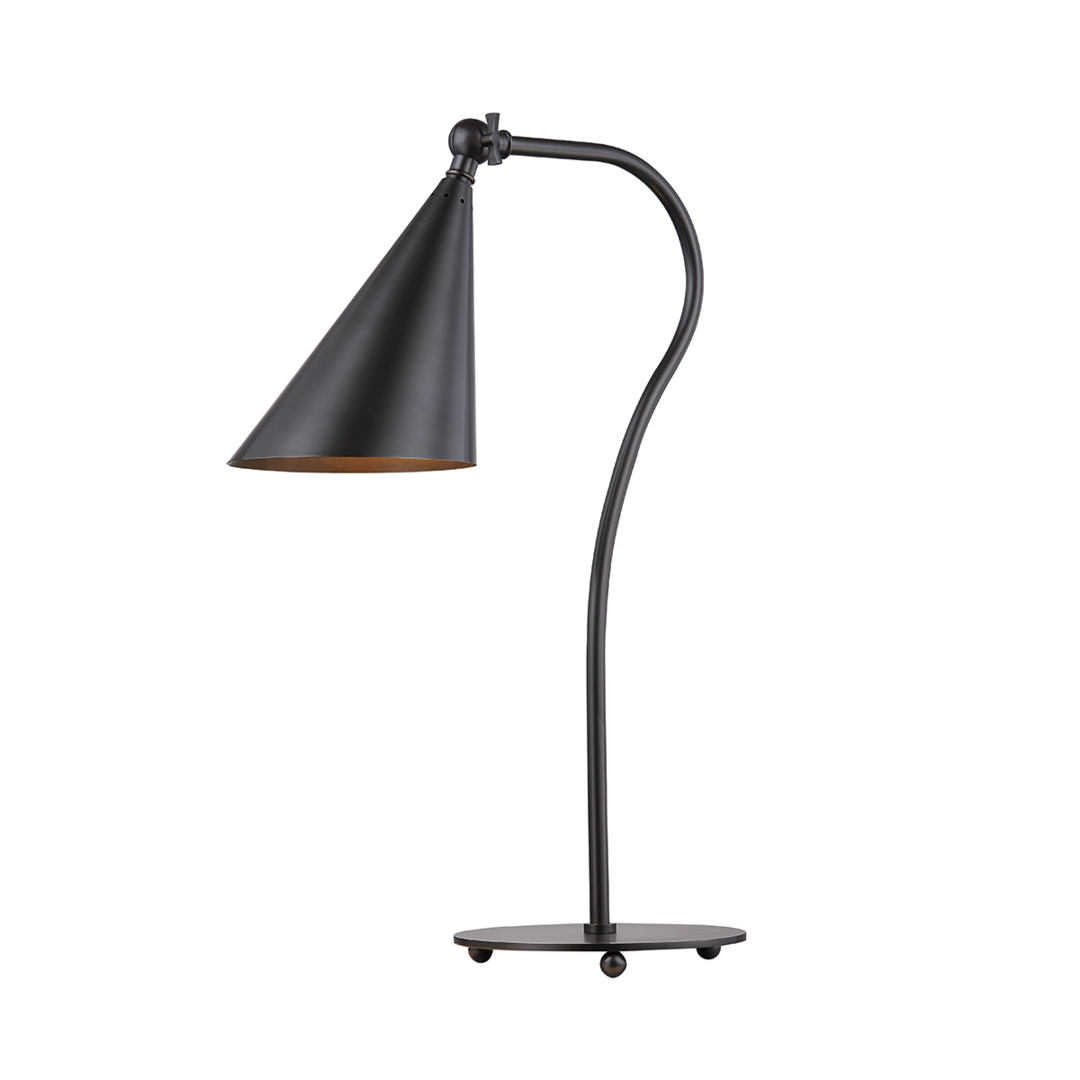 Steel Curve Arm with Conical Shade Table Lamp