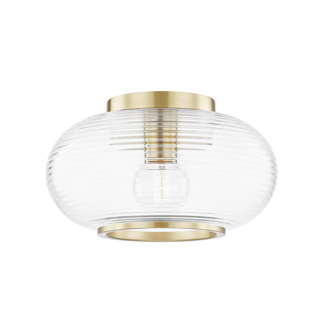 Steel with Clear Glass Shade Flush Mount