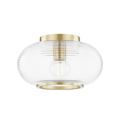 Steel with Clear Glass Shade Flush Mount