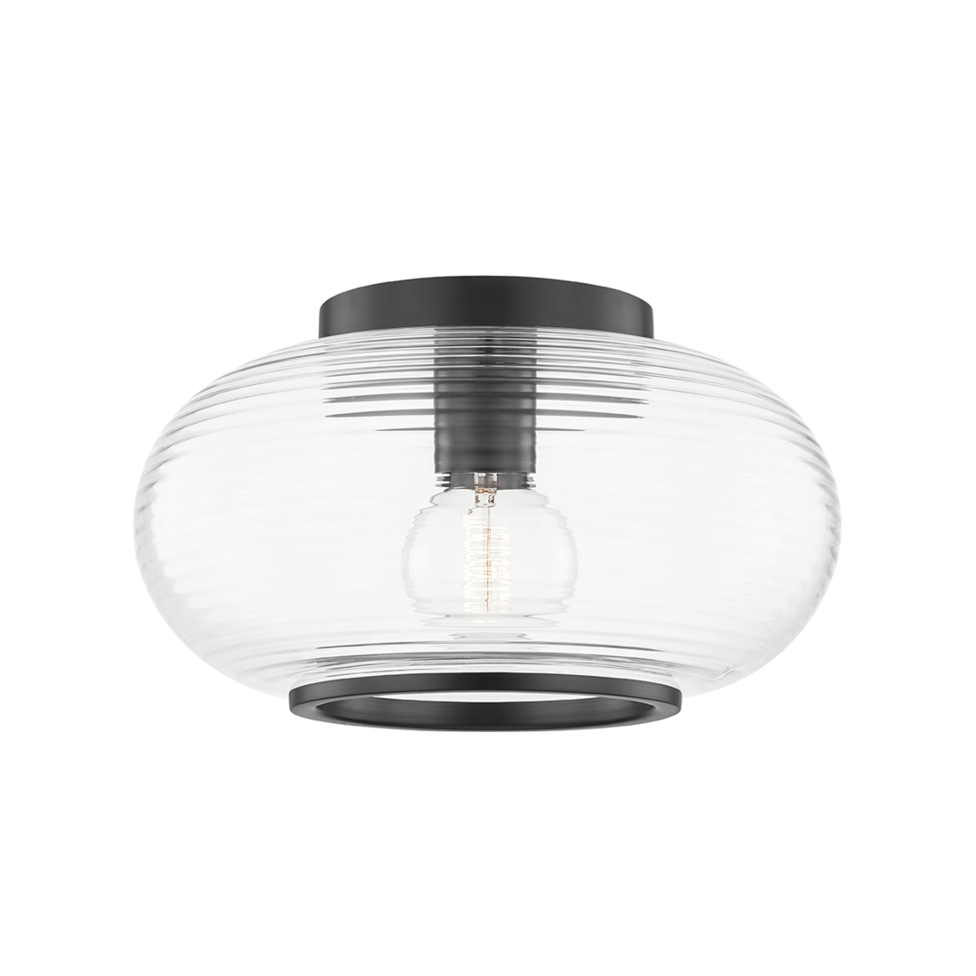 Steel with Clear Glass Shade Flush Mount