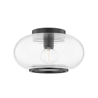 Steel with Clear Glass Shade Flush Mount