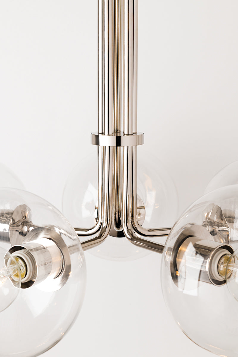 Steel Curve Arm with Clear Glass Shades Flush Mount