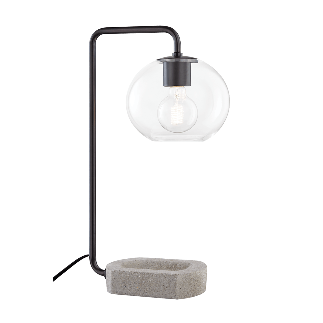 Steel Arm with Clear Glass Shade Table Lamp - LV LIGHTING