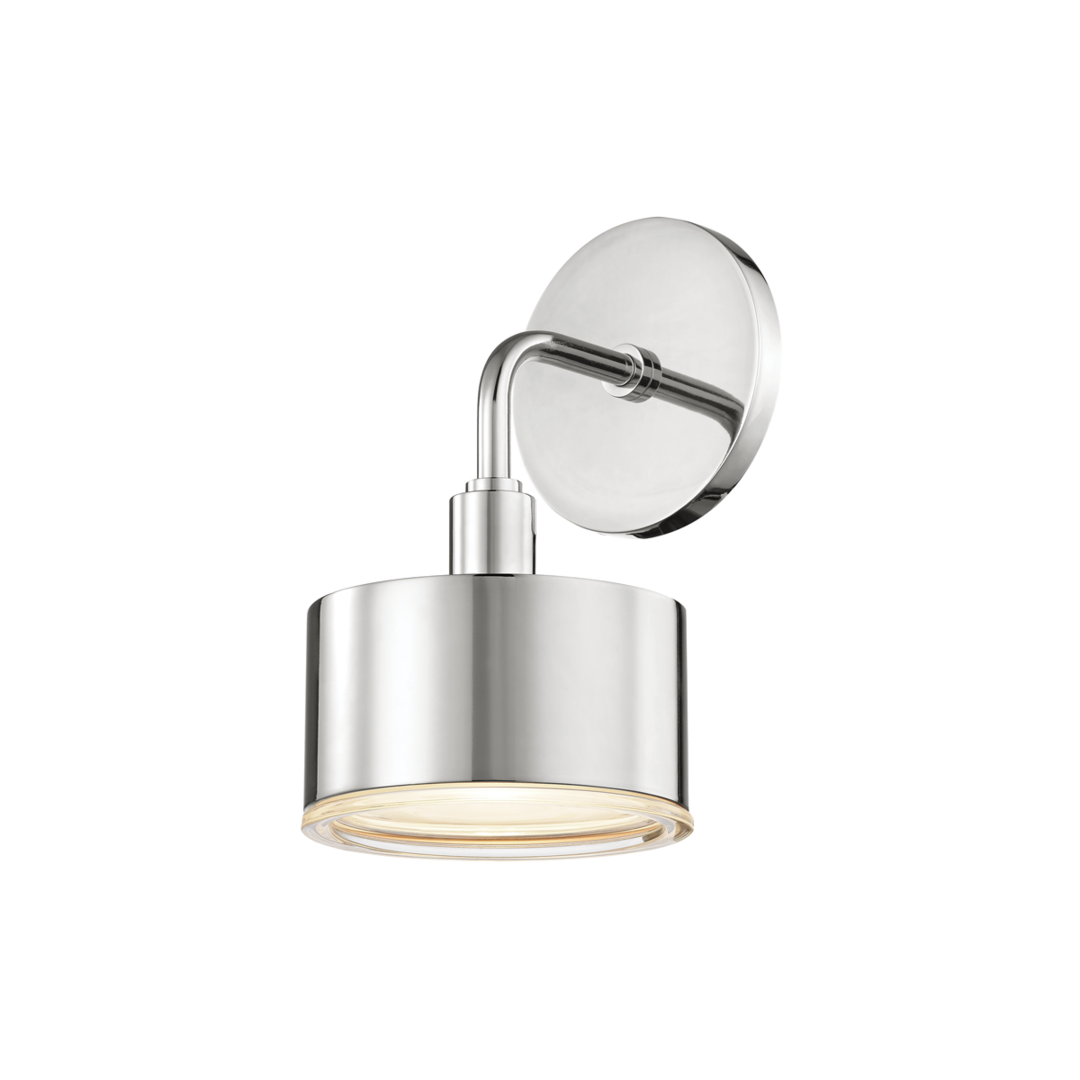 Steel Curve Arm with Cylindrical Shade Wall Sconce