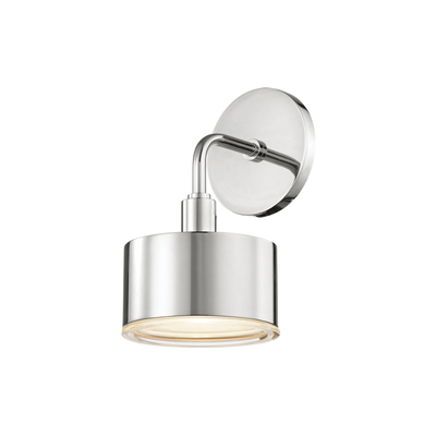 Steel Curve Arm with Cylindrical Shade Wall Sconce