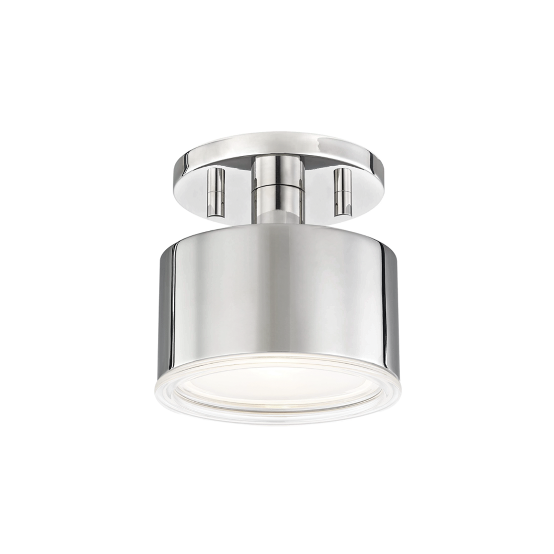 Steel Frame with Cylindrical Shade Flush Mount