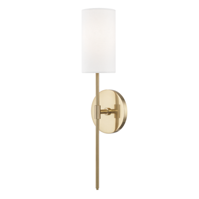 Steel Frame with Cylindrical Belgium Linen Shade Wall Sconce