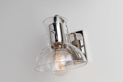 Steel Arm with Clear Glass Shade Wall Sconce - LV LIGHTING