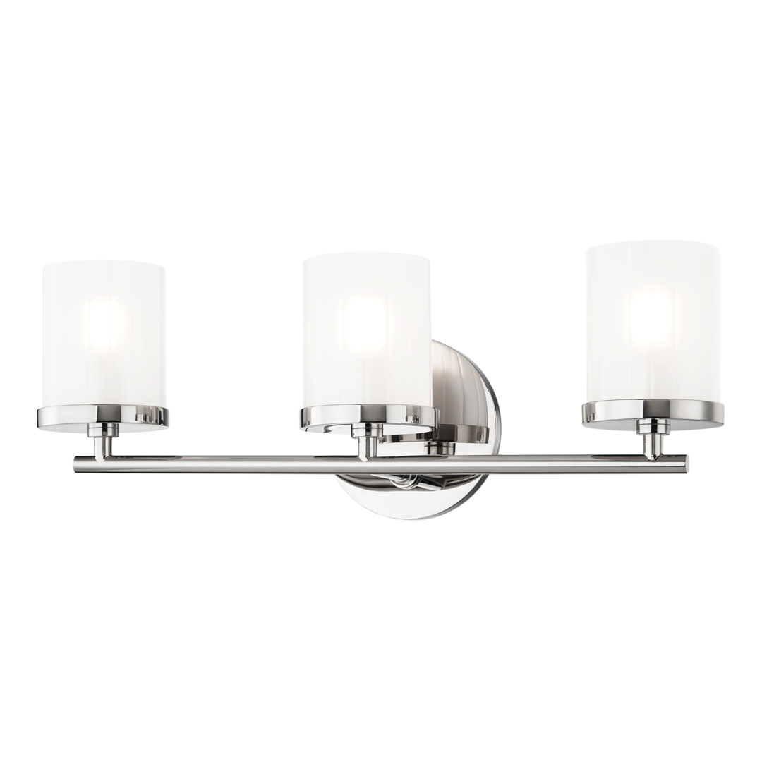 Steel Rod with Frosted Glass Shade Vanity Light