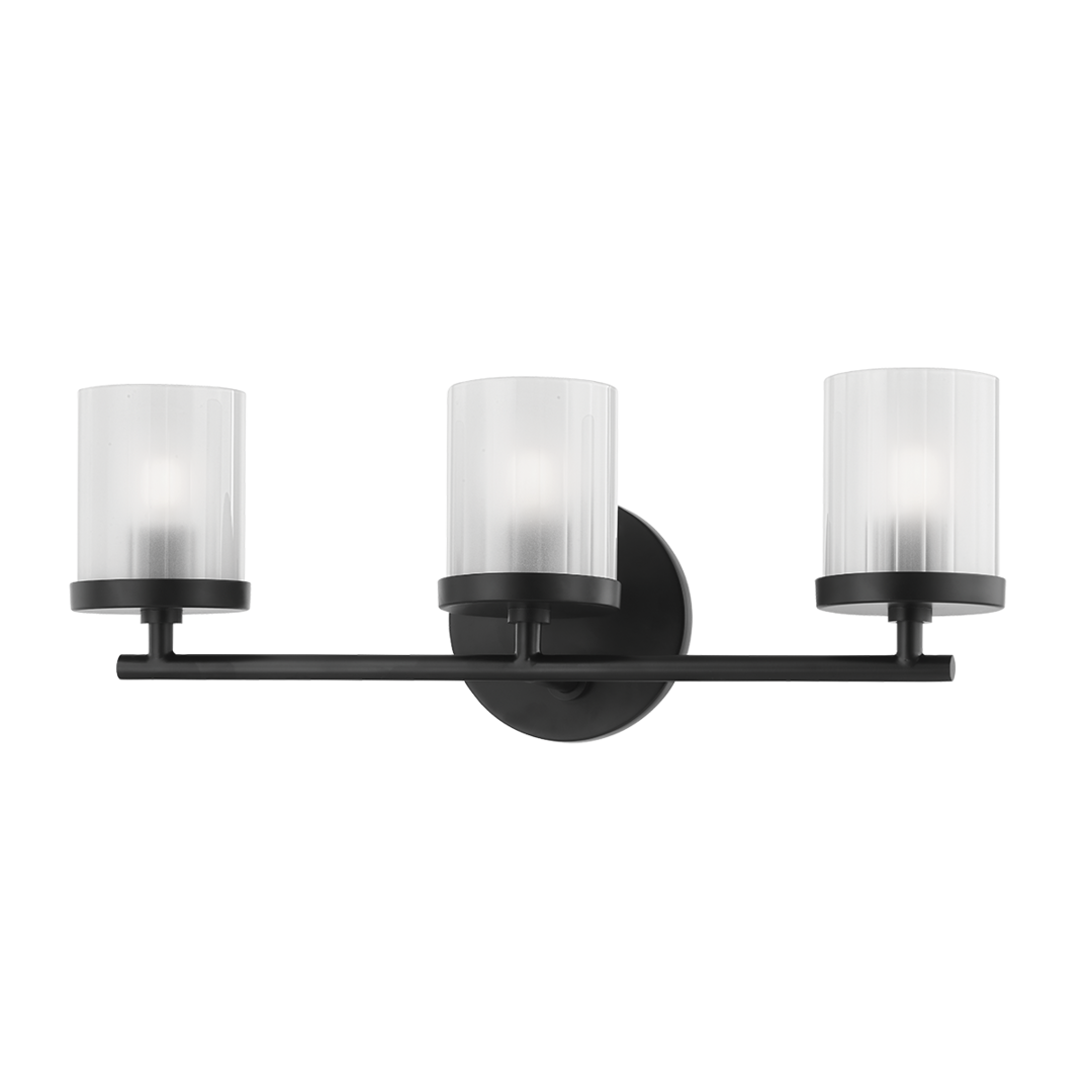 Steel Rod with Frosted Glass Shade Vanity Light