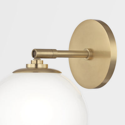 Steel Frame and Rod with Frosted Glass Shade Wall Sconce