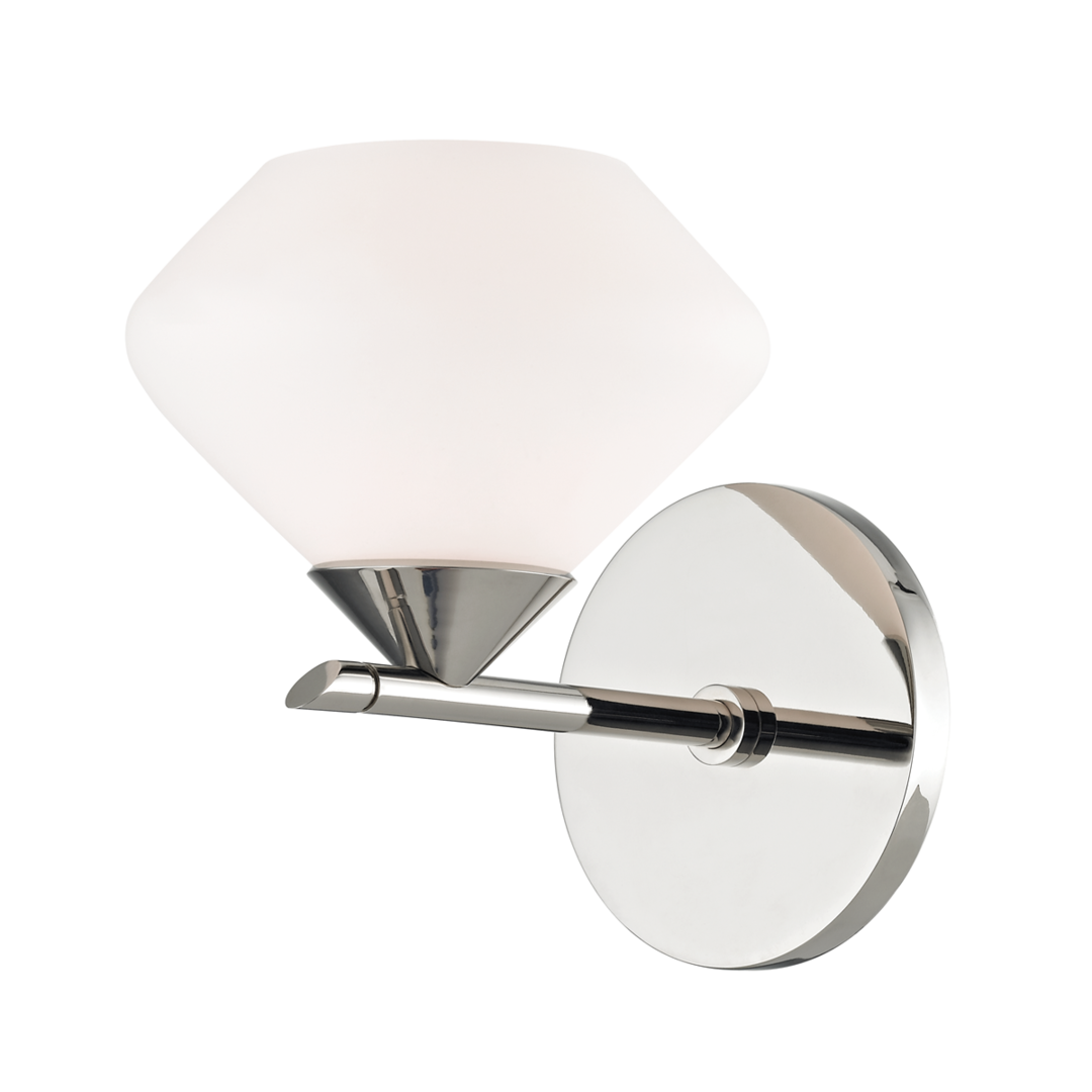 Steel Frame and Rod with Opal Matte Glass Shade Wall Sconce