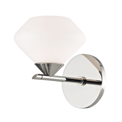 Steel Frame and Rod with Opal Matte Glass Shade Wall Sconce