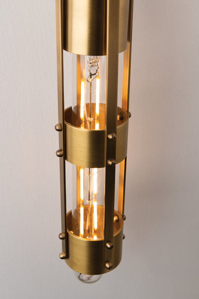 Steel Rod and Frame Cylindrical Wall Sconce