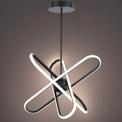 LED Steel Atom Frame with Acrylic Diffuser Chandelier - LV LIGHTING