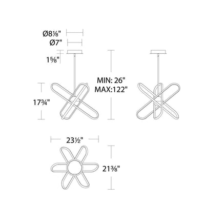 LED Steel Atom Frame with Acrylic Diffuser Chandelier - LV LIGHTING