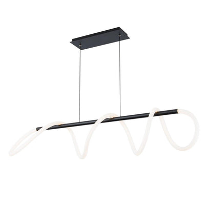 LED Black Rod with Acrylic Diffuser Linear Pendant - LV LIGHTING