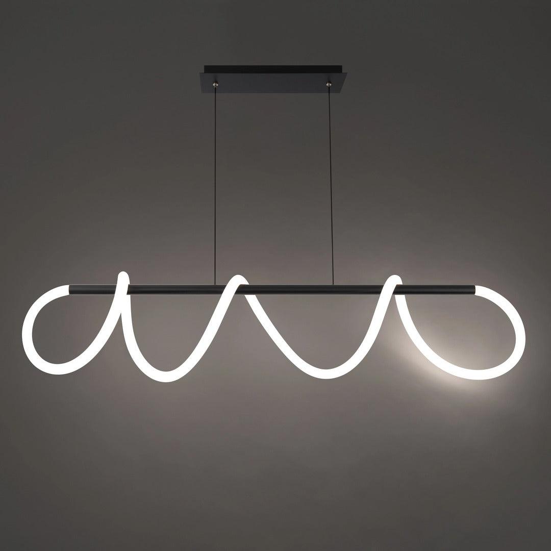 LED Black Rod with Acrylic Diffuser Linear Pendant - LV LIGHTING