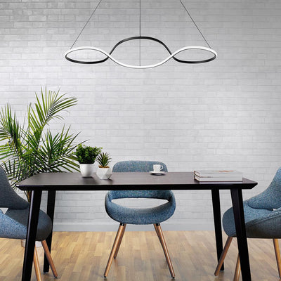 LED Aluminum Curved Frame with Silicone Diffuser Linear Pendant - LV LIGHTING
