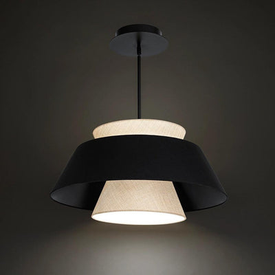 LED Black Aluminum Frame with Fabric Diffuser Chandelier - LV LIGHTING