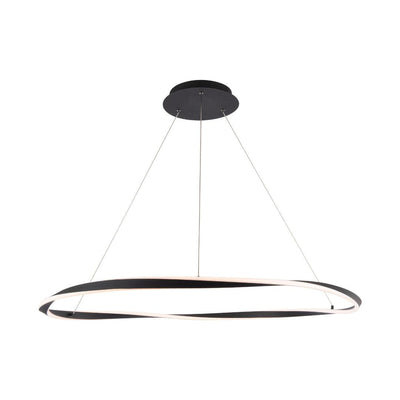 LED Twisted Steel Ring Frame with Silicone Diffuser Chandelier - LV LIGHTING