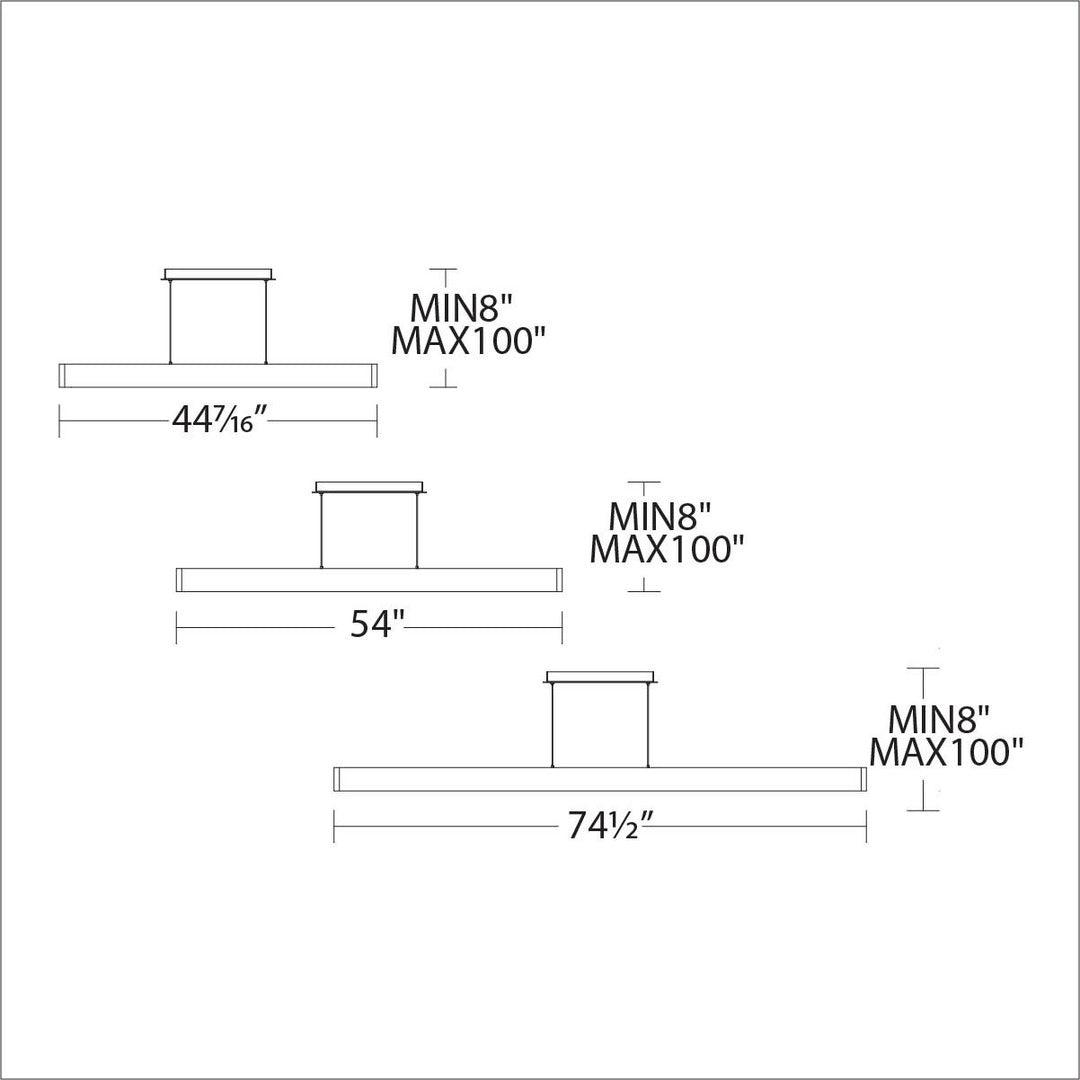 LED Aluminum Frame with Polycarbonate Diffuser Linear Pendant - LV LIGHTING