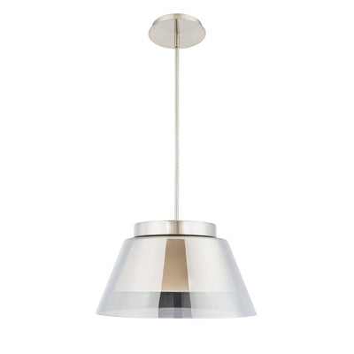 LED Brushed Nickel with Smoke Glass Diffuser Pendant - LV LIGHTING