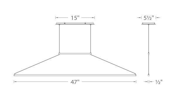 LED Aluminum Frame with Acrylic Diffuser Linear Pendant - LV LIGHTING