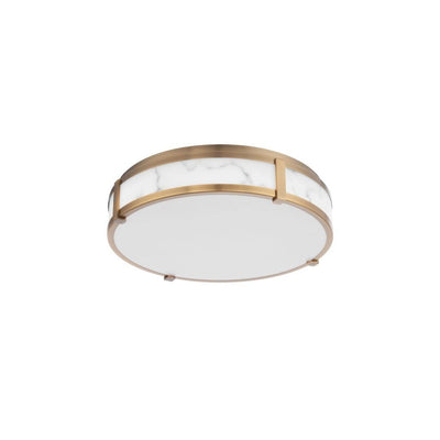 LED Aluminum Frame with Etched Acrylic and Faux Alabaster Diffuser Flush Mount - LV LIGHTING