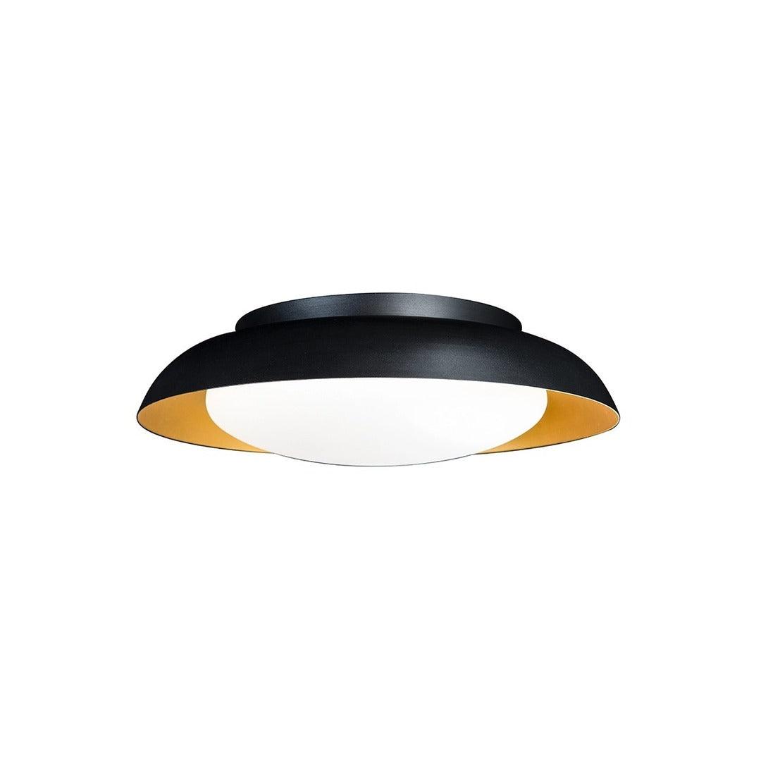 LED Black and Gold Shade with Acrylic Diffuser Flush Mount - LV LIGHTING