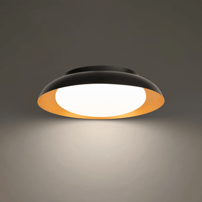 LED Black and Gold Shade with Acrylic Diffuser Flush Mount - LV LIGHTING