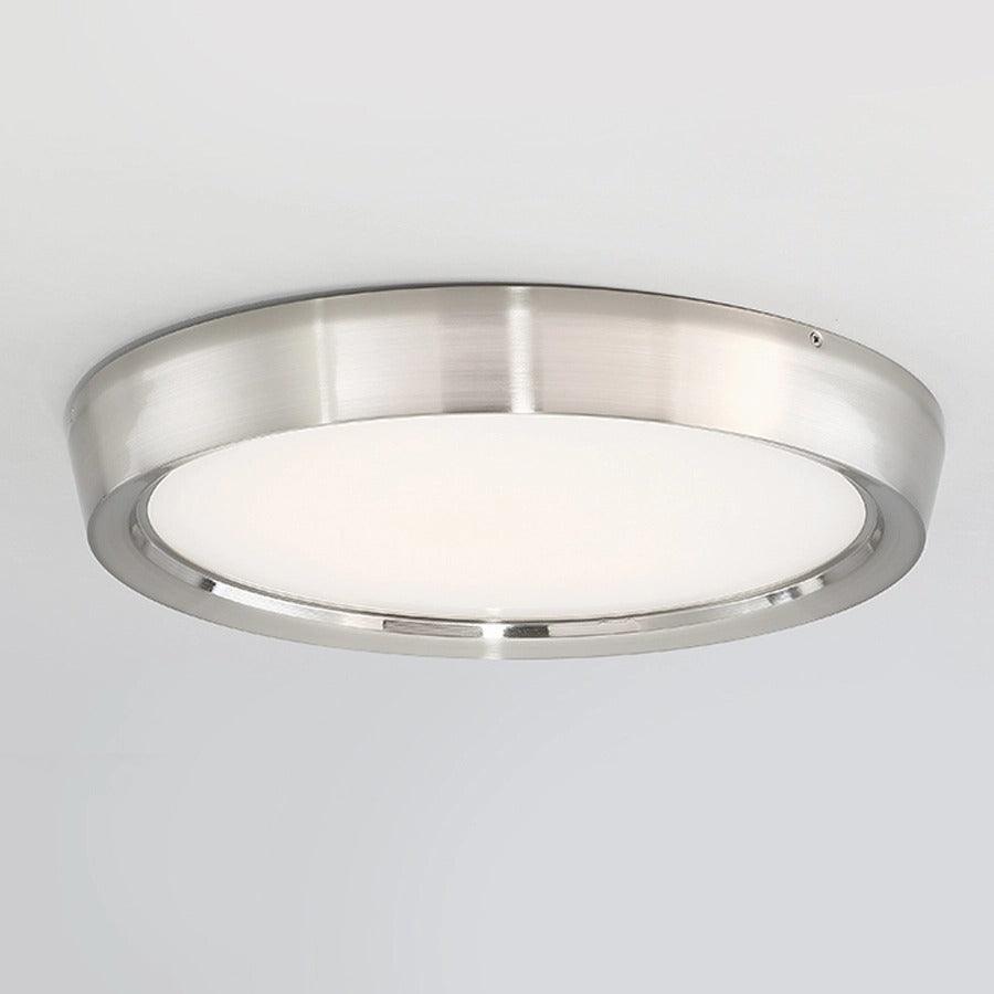 LED Brushed Nickel with Silkscreen Glass Diffuser Flush Mount - LV LIGHTING