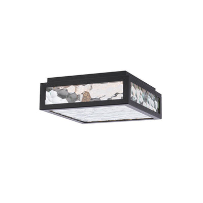 LED Aluminum Frame with Hammered Glass Diffuser Outdoor Flush Mount - LV LIGHTING