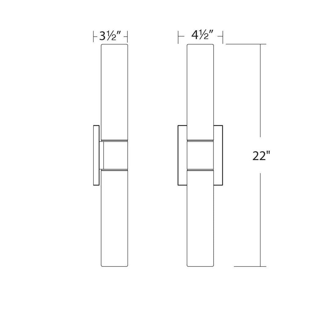 LED Aluminum Frame with Cylindrical Glass Diffuser Vanity Light - LV LIGHTING