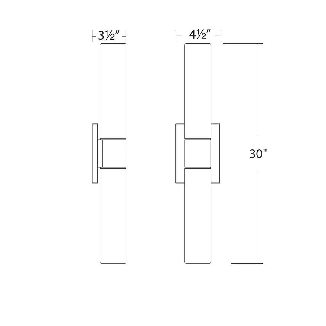 LED Aluminum Frame with Cylindrical Glass Diffuser Vanity Light - LV LIGHTING
