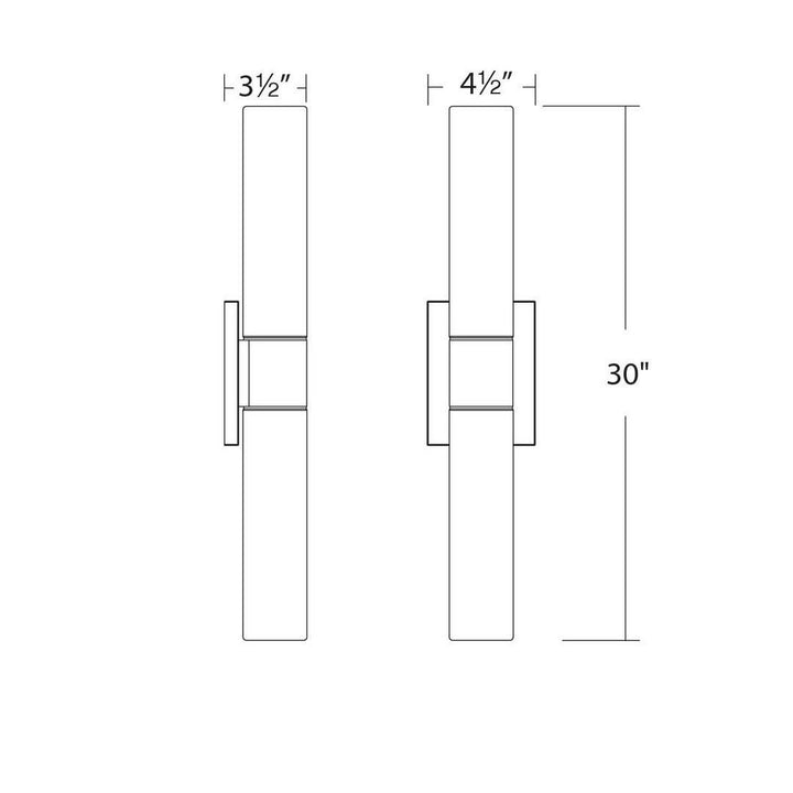 LED Aluminum Frame with Cylindrical Glass Diffuser Vanity Light - LV LIGHTING