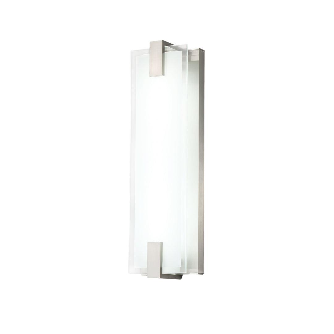 LED Brushed Nickel Frame with Silk Screen Glass Diffuser Wall Sconce - LV LIGHTING