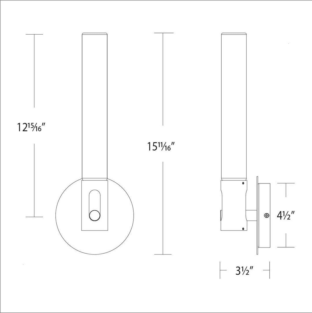 LED Aluminum Frame with Cylindrical Opal Glass Diffuser Wall Sconce - LV LIGHTING