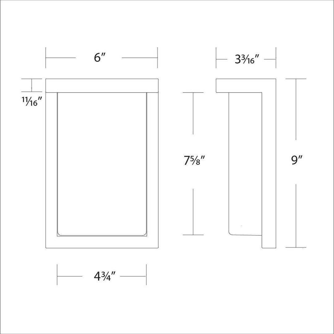 LED Black Aluminum Frame with Acrylic Diffuser Outdoor Wall Sconce - LV LIGHTING